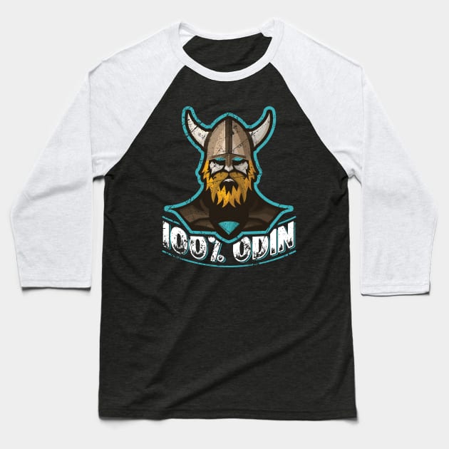 100% Odin Vikings Norse Heritage Gift Design Baseball T-Shirt by PlimPlom